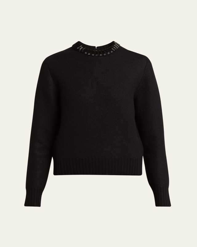 Cruise Beaded Shrunken Fit Wool Sweater